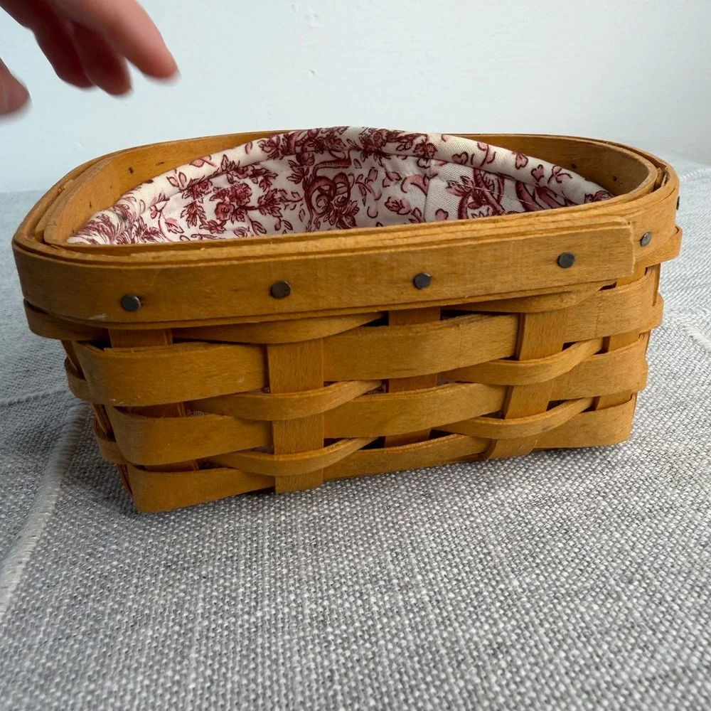 Longaberger 2000 Love Letters Sweetheart Basket & Liner Cottagecore Farmhouse